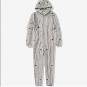 VS PINK Sleep Teddy Onesie Pajamas RARE HTF